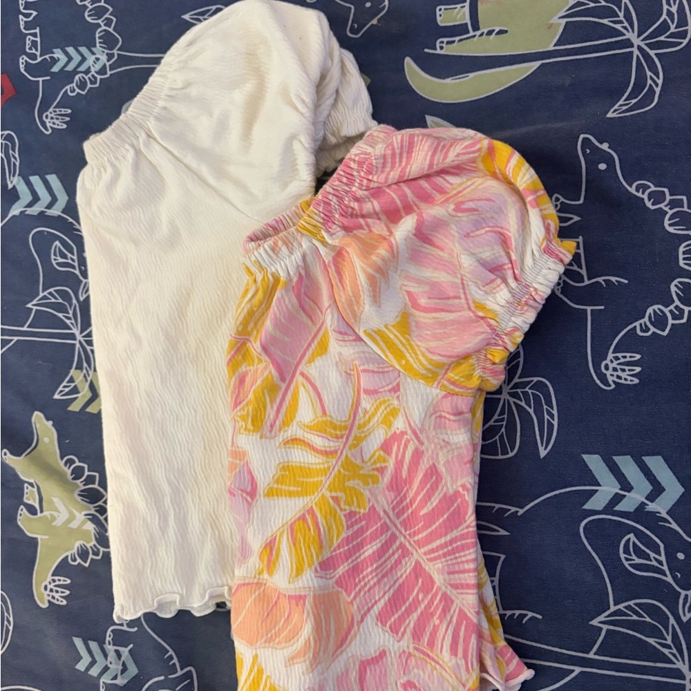 Kids Floral and White Tops Set